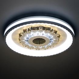 Люстра светодиодная CRYSTAL 3D 120Вт 480х480х60мм 40кв.м потолочная ДУ 3 режима диммир. бел. Ritter