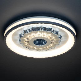 Люстра светодиодная CRYSTAL 3D 120Вт 480х480х60мм 40кв.м потолочная ДУ 3 режима диммир. бел. Ritter