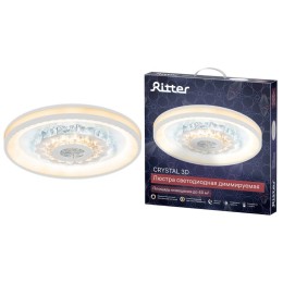 Люстра светодиодная CRYSTAL 3D 120Вт 480х480х60мм 40кв.м потолочная ДУ 3 режима диммир. бел. Ritter