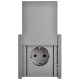 Розетка СП FORTE&PIANO 16А IP44 FP521 с заземл. защ. шторки с крышкой винт. крепл. сталь IEK FP-R16-