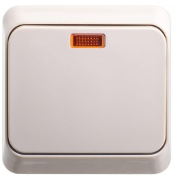 Переключатель проходной 1-кл. ОП Этюд 10А IP20 с подсветкой крем. SE BA10-007K