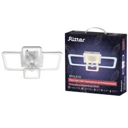 Люстра светодиодная SPOLETO 100Вт 590х390х120мм 34кв.м потолочная ДУ 3 режима диммир. бел. Ritter 52