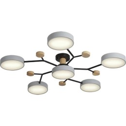 Люстра светодиодная SCANDIA 84Вт 800х800х170мм 30кв.м потолочная ДУ 3 режима диммир. сер./черн./дере