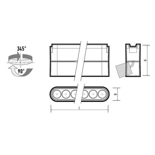 Светильник светодиодный трековый MTR16 1318R 18Вт 3000К spot 36град. BL IP20 низковольтный Pro черн.