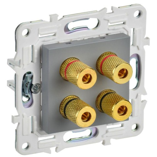 Аудиорозетка 4-м SKANDY SK-A01Gr сер. IEK SK-S40-K03