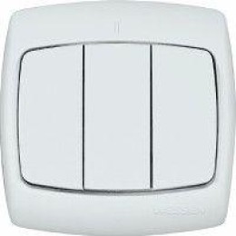 Выключатель 3-кл. СП Рондо 10А IP20 бел. SchE VS05U-321-BI