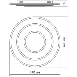 Люстра светодиодная GALASSIA 78Вт 2700К+6400К/4200К/6400К+2700К 470х55мм 35кв.м ДУ 3 режима диммир.