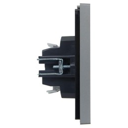 Выключатель проходной 1-кл. СП FORTE&PIANO 10А FP504 с индикацией сталь IEK FP-V12-1-10-1-K46