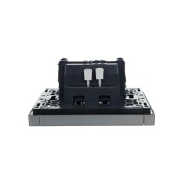 Выключатель проходной 1-кл. СП FORTE&PIANO 10А FP504 с индикацией сталь IEK FP-V12-1-10-1-K46