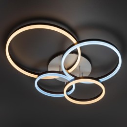 Люстра светодиодная ECLIPSE 124Вт 800х500х180мм 31кв.м потолочная ДУ 3 режима диммир. бел./корич. Ri