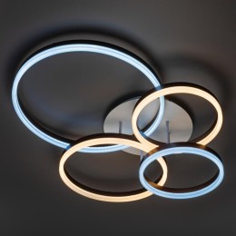 Люстра светодиодная ECLIPSE 124Вт 800х500х180мм 31кв.м потолочная ДУ 3 режима диммир. бел./корич. Ri