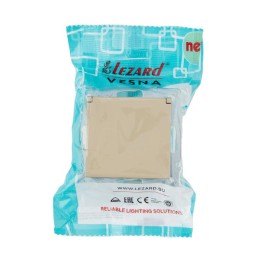 Розетка с заземл. VESNA с крышкой ПБТ зол. LEZARD 742-3688-123B