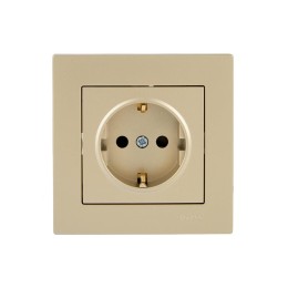 Розетка VESNA с защитой от детей ПБТ зол. LEZARD 742-3688-124B