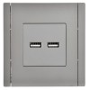 Розетка USB A+A 3.1А FORTE&PIANO FP549 сталь IEK FP-U21-D31-K46