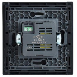 Розетка USB A+A 3.1А FORTE&PIANO FP549 сталь IEK FP-U21-D31-K46