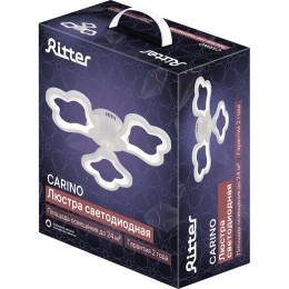 Люстра светодиодная CARINO 48Вт 2700К/4200К/6500К 435х410х67мм 24кв.м потолочная бел. Ritter 52049 2