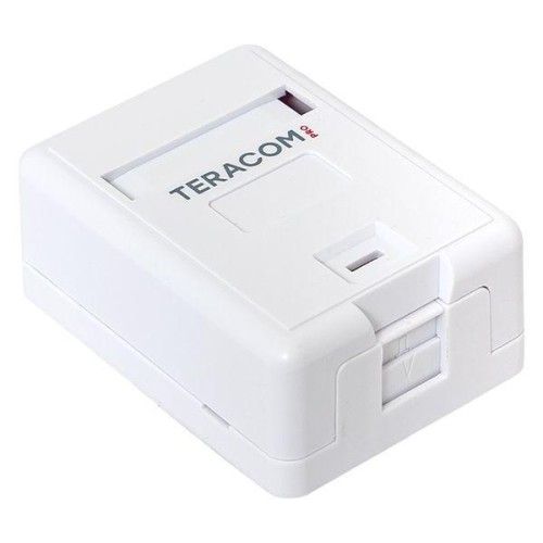 Корпус розетки настенной на 1 модуль Keystone со шторкой и маркером бел. TERACOM PRO EKF TRP-EBOX-1K