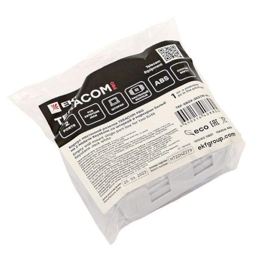 Корпус розетки настенной на 2 модуля Keystone со шторками и маркерами бел. TERACOM PRO EKF TRP-EBOX-