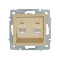 Розетка компьютерная двойн. VESNA зол. LEZARD 742-3688-141