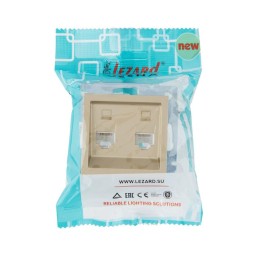 Розетка компьютерная двойн. VESNA зол. LEZARD 742-3688-141