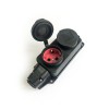 Колодка удлинителя 2-м 16А IP44 с заземл. каучук черн. КОСМОС KKsm-2g-Z-IP(B)16A