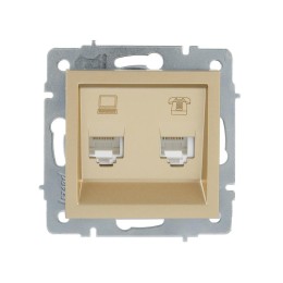 Розетка компьютер+телефон VESNA зол. LEZARD 742-3688-143