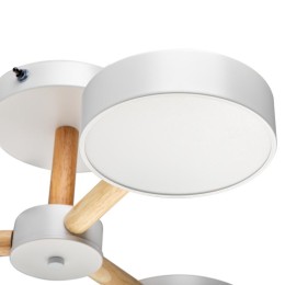 Люстра светодиодная SCANDIA 45Вт 2700К/4200К/6400К 580х160мм 17кв.м ДУ 3 режима диммир. бел./дерево