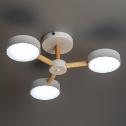 Люстра светодиодная SCANDIA 45Вт 2700К/4200К/6400К 580х160мм 17кв.м ДУ 3 режима диммир. бел./дерево