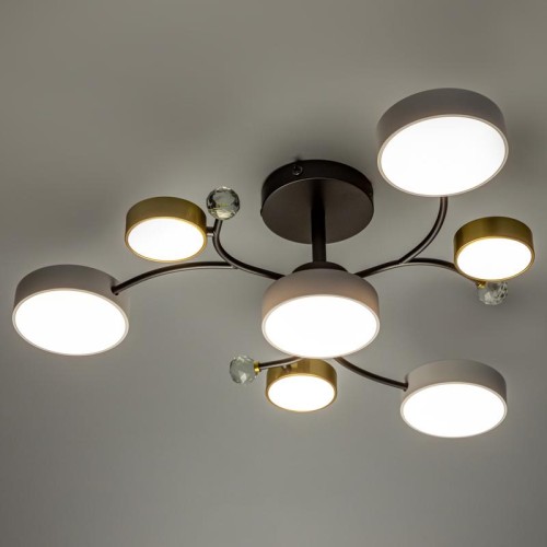 Люстра светодиодная SCANDIA 80Вт 2700К/4200К/6400К 750х210мм 29кв.м ДУ 3 режима диммир. черн./зел./б