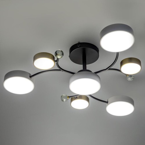 Люстра светодиодная SCANDIA 80Вт 2700К/4200К/6400К 750х210мм 29кв.м ДУ 3 режима диммир. черн./зел./б