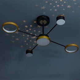 Люстра светодиодная NOTTE 52Вт 2700К/4200К/6400К 750х710х290мм 17кв.м ДУ 3 режима диммир. черн./зел.