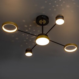 Люстра светодиодная NOTTE 52Вт 2700К/4200К/6400К 750х710х290мм 17кв.м ДУ 3 режима диммир. черн./зел.