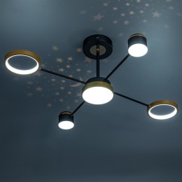 Люстра светодиодная NOTTE 52Вт 2700К/4200К/6400К 750х710х290мм 17кв.м ДУ 3 режима диммир. черн./зел.