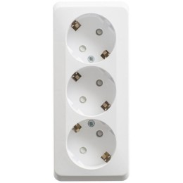 Розетка 3-м ОП Этюд 16А IP20 250В с заземл. защ. шторки бел. SE PA16-012B