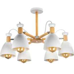 Люстра VOLANTE 6хE27 650х430мм 12кв.м потолочная метал. бел./дерево Ritter 52595 0