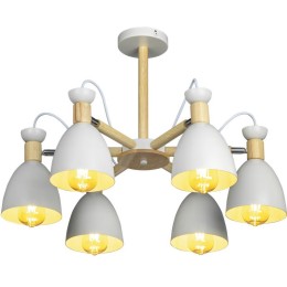 Люстра VOLANTE 6хE27 650х430мм 12кв.м потолочная метал. бел./дерево Ritter 52595 0