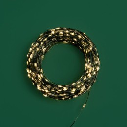 Гирлянда светодиодная "Роса" 100м 1000LED тепл. бел. 7.2Вт 230В IP20 с контроллером провод зел. Neon