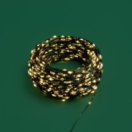 Гирлянда светодиодная "Роса" 100м 1000LED тепл. бел. 7.2Вт 230В IP20 с контроллером провод зел. Neon