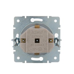 Розетка 1-м СП Karina с заземл. с крышкой керамика механизм жемчуж./бел. перламутр. LEZARD 707-3088-