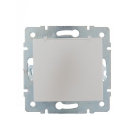 Розетка 1-м СП Karina с заземл. с крышкой керамика механизм жемчуж./бел. перламутр. LEZARD 707-3088-