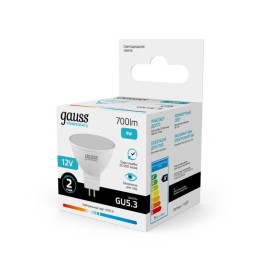 Лампа светодиодная Elementary 9Вт MR16 софит 4100К нейтр. бел. GU5.3 700лм 12В GAUSS 11529