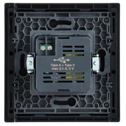 Розетка USB A+C 3.1А FORTE&PIANO FP550 сталь IEK FP-U22-D31-K46