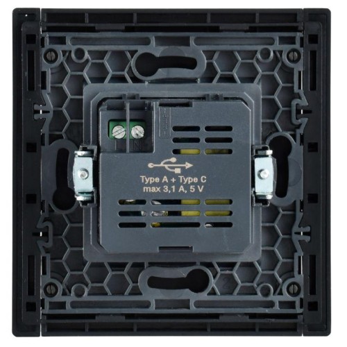 Розетка USB A+C 3.1А FORTE&PIANO FP550 сталь IEK FP-U22-D31-K46