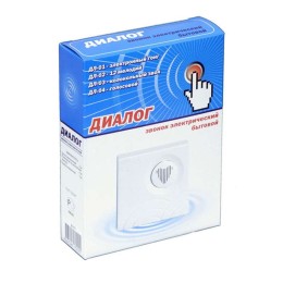 Звонок проводной Диалог 12 мел. улучшенная акустика с кнопкой и проводом 220В 80-90дБА бел. Тритон Д