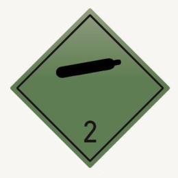 Знак для маркировки опасных грузов 2.1 "Невоспламеняющиеся нетоксичные газы" 250х250мм пленка самокл