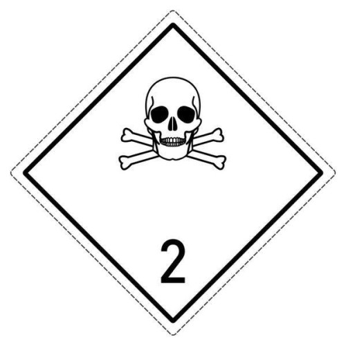 Знак опасности 2.2 "Ядовитый газ" 250х250мм пленка самоклеящаяся EKF an-7-2-2