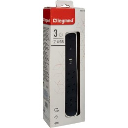 Удлинитель 3х1.5м 16А IP20 Комфорт 3х2P+E 2хUSB A+C 3А с поворотн. осн. защита от импульсных перенап