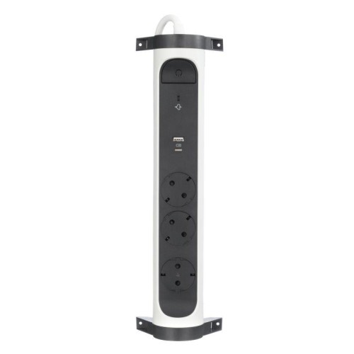 Удлинитель 3х1.5м 16А IP20 Комфорт 3х2P+E 2хUSB A+C 3А с поворотн. осн. защита от импульсных перенап