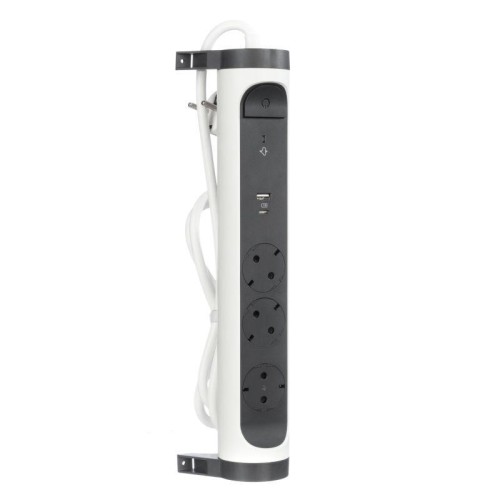 Удлинитель 3х1.5м 16А IP20 Комфорт 3х2P+E 2хUSB A+C 3А с поворотн. осн. защита от импульсных перенап