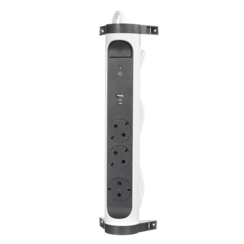 Удлинитель 3х1.5м 16А IP20 Комфорт 3х2P+E 2хUSB A+C 3А с поворотн. осн. защита от импульсных перенап